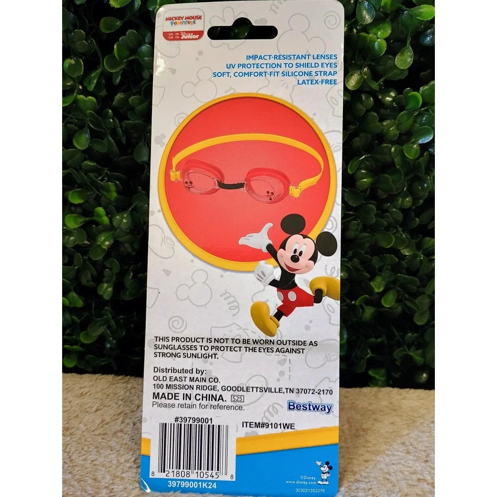 Mickey Mouse Swim Goggles Child Age 3+ Impact Resistant Lenses UV‎ Protection